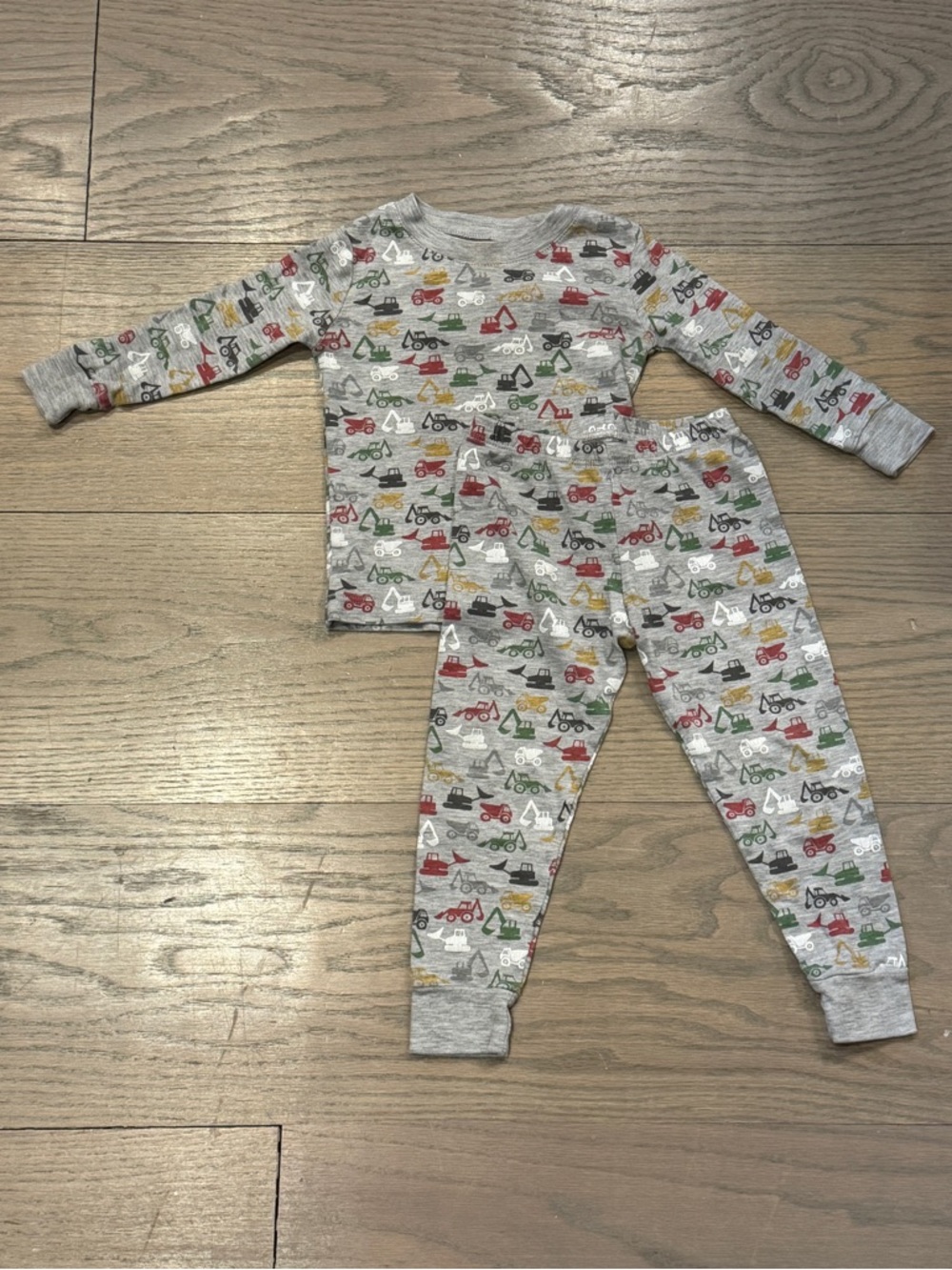 Kissy Kissy Grey Construction Vehicles Pajama Set